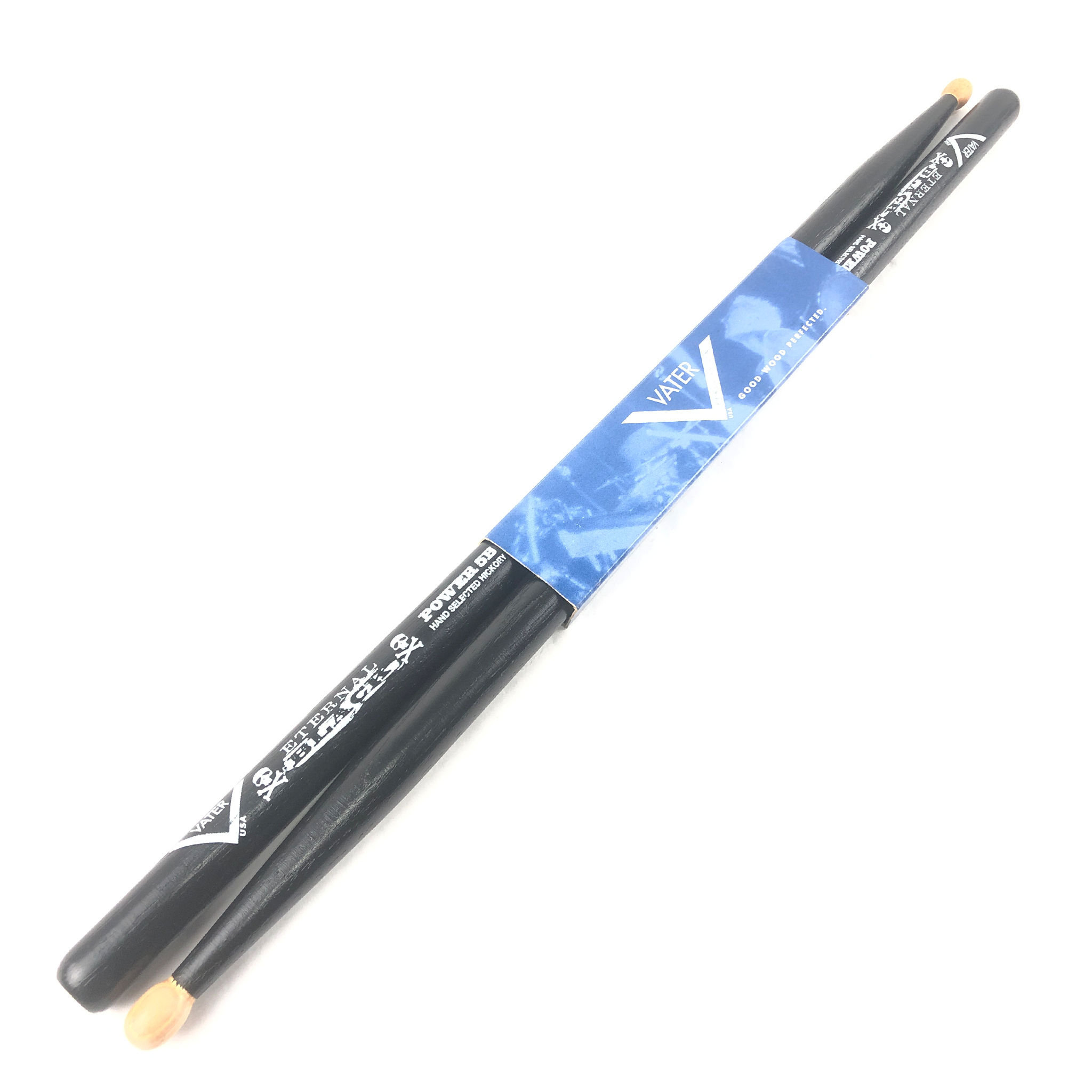 Vater VHPDW-P5B Eternal Black Power 5B Woodtip Drumsticks